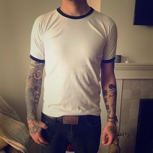 Vintage style ringer T shirt